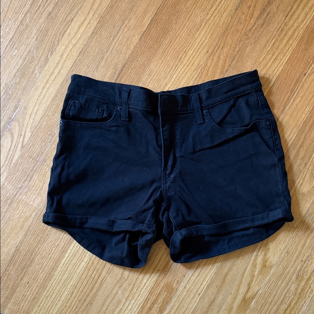 Levi's Black Denim Cuffed Jean Shorts